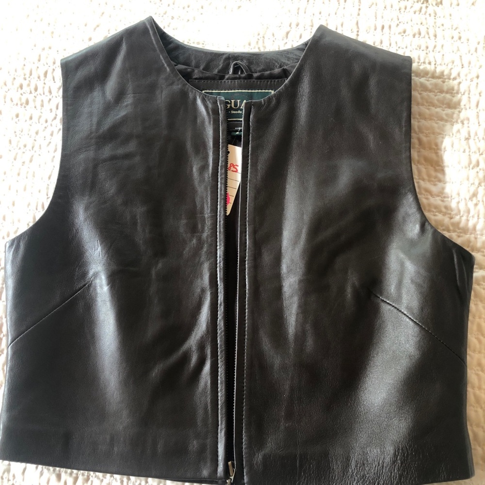 Vintage NWT Leather Vest Brown size small